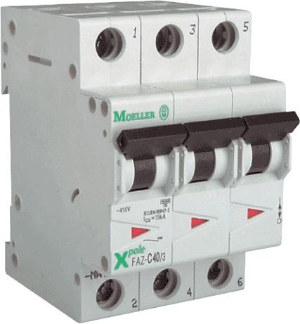 Interruptor termomagnético, 3 polos, 25 amp, Moeller FAZ-3-C25