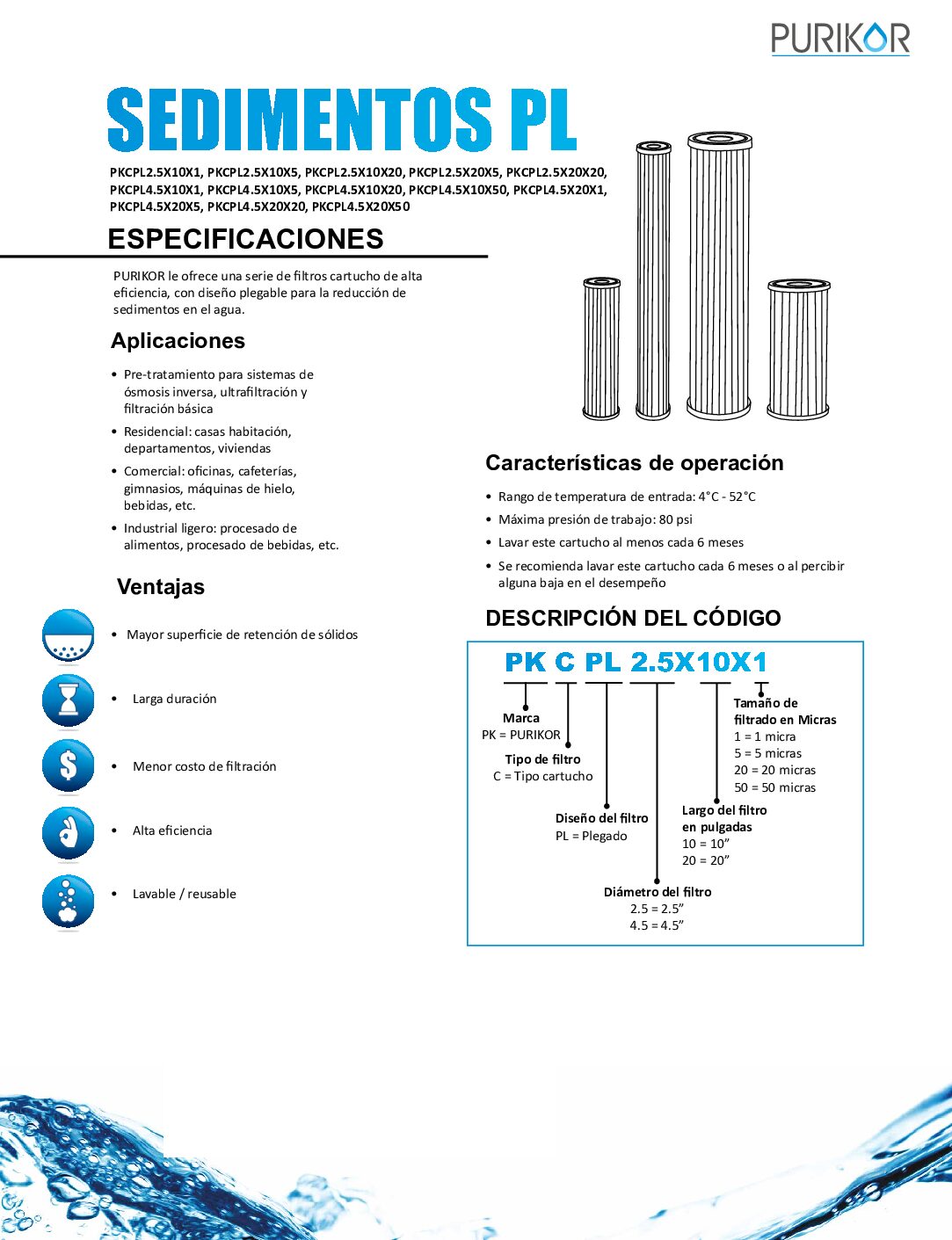 Filtro cartucho plegable para sedimentos PKCPL4.5X20X5 - Image 3